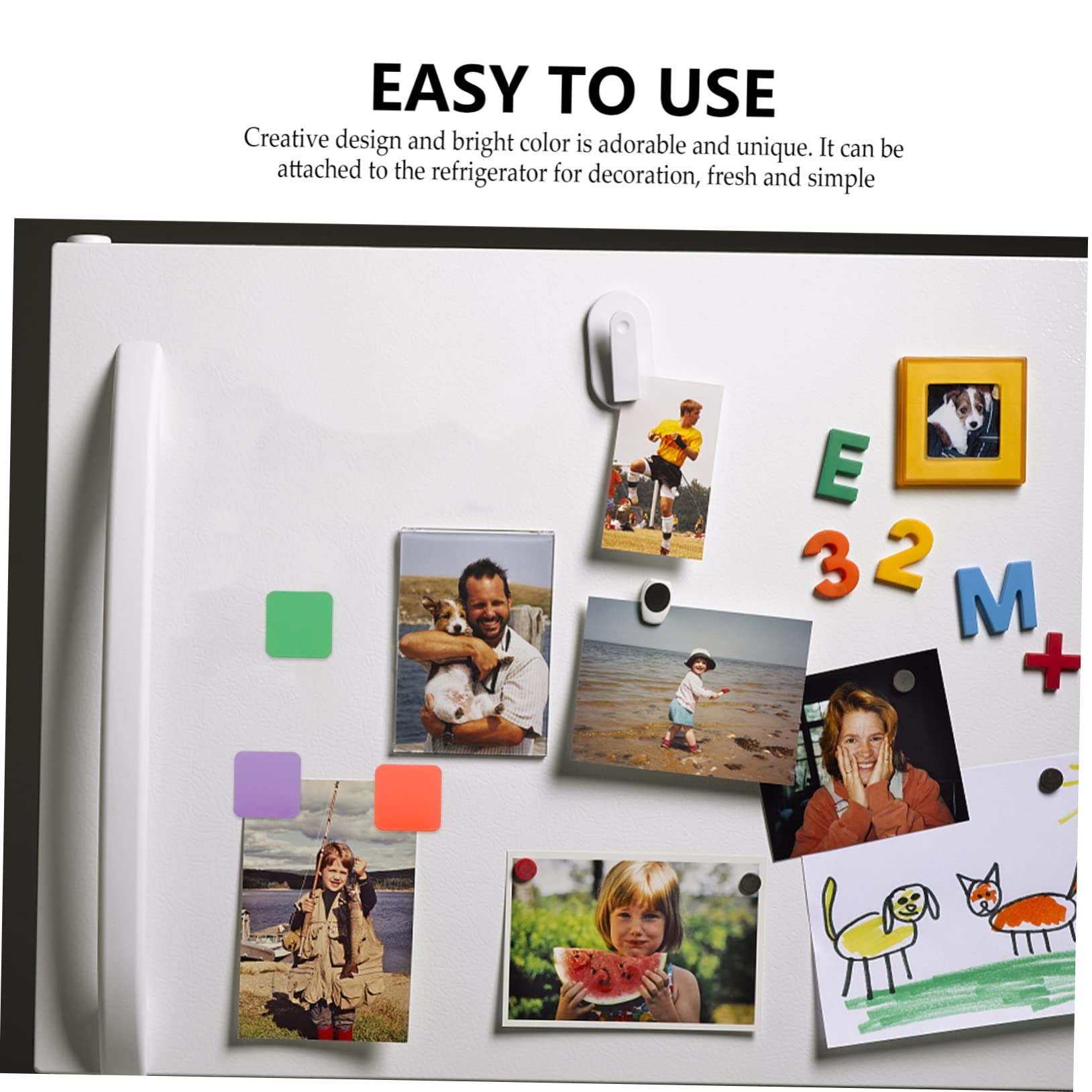 SHOWERORO Square Magnet Decorations 24pcs Magnets for Fridge for Teaching Random Color