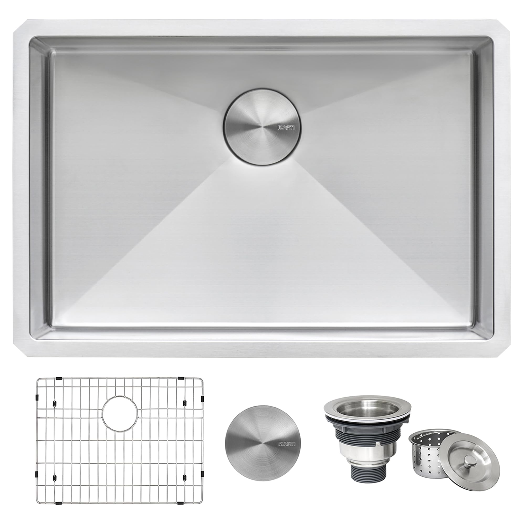 Ruvati 27-inch Undermount 16 Gauge Rounded Corner Stainless Steel Kitchen Sink Single Bowl - RVH7127