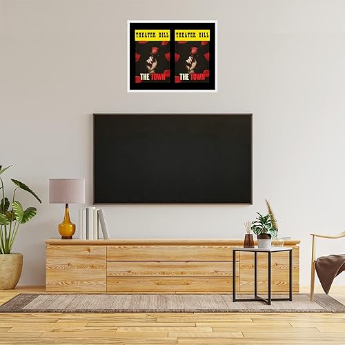 Miniatura 3 de Marco de madera blanca con alfombrilla negra, sin ácidos, ideal para un marco firmado de Playbill hecho para mostrar dos marcos de Broadway