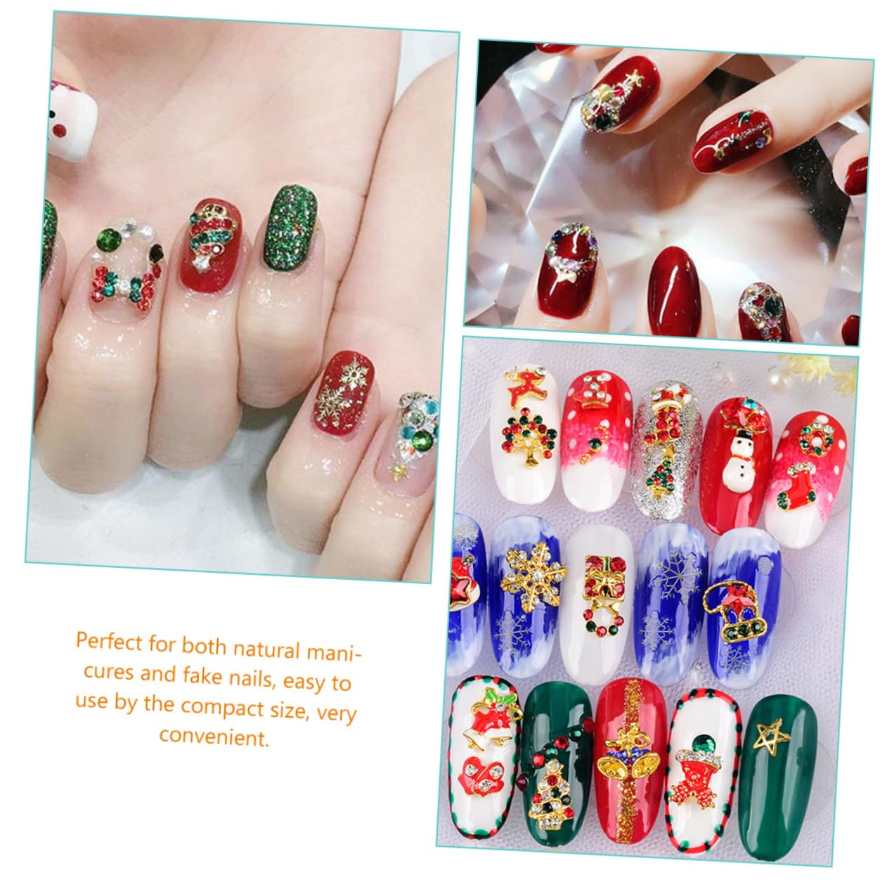 Didiseaon 5 Set Adesivi Per Unghie Natalizi Ciondoli Per Unghie Da Donna Manicure Decorativa Decorazioni Per Unghie Fai Da Te Gioielli Per Unghie Decorazione Per Unghie Lega Pezzi * 5
