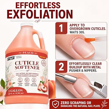PRO NAIL Professional Cuticle Remover High-Volume Manicure & Pedicure Prep Treatment | Potent Efficacy, Spa-Grade Nourishment for Rapid, Flawless Results & Healthy Nails 128 Oz (Pkg May Vary)