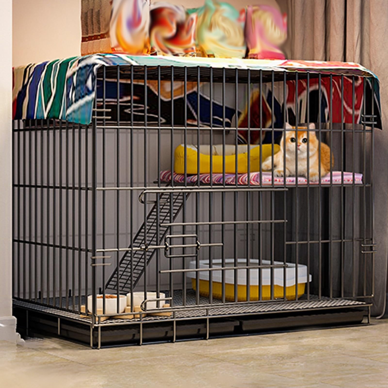 猫ケージ大型 3段　広いスリムケージ　 2~3匹多頭飼い折り畳み式 Amazon.co.jp: 猫 ケージ 大型 3段 広い 2段 多頭飼い 広い 猫ケージ