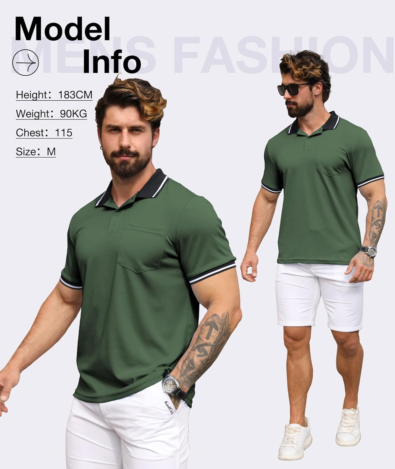 ZITY 3 Pack Men Polo Shirts Short Sleeve with Pocket Sport Wicking Shirts for Men Casual Athletic Collared T-Shirts - Image 3