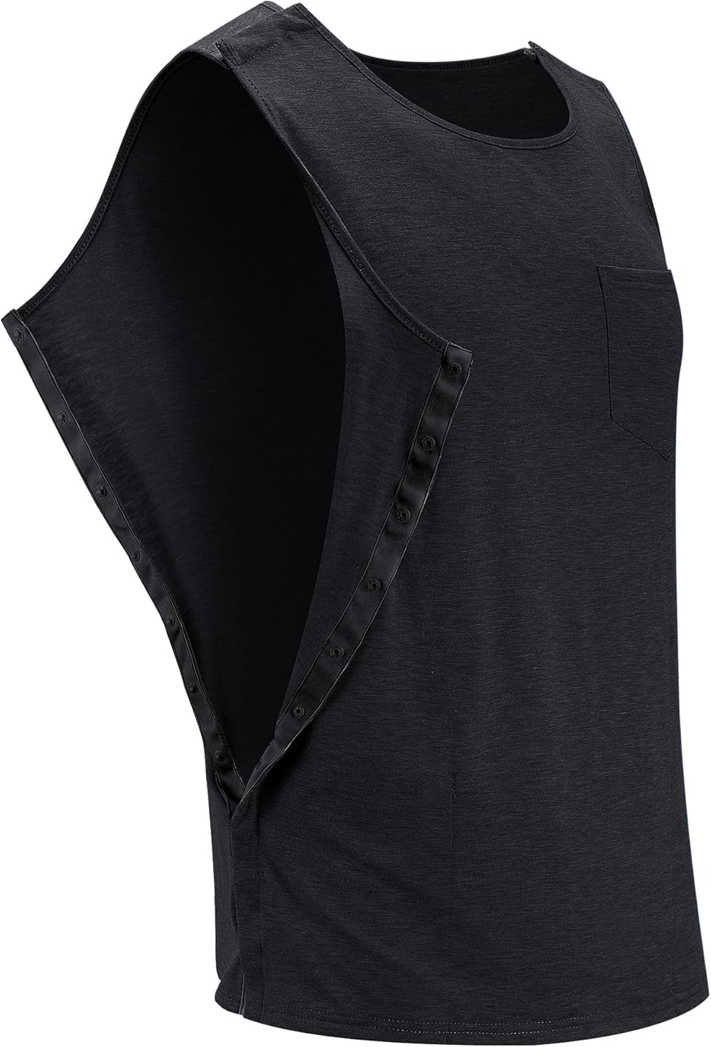 iWoo Post Surgery Tank Tops for Women/Men Mastectomy Shoulder Tearaway Snap Shirts Button Up Rotator Cuff Chemo Recovery