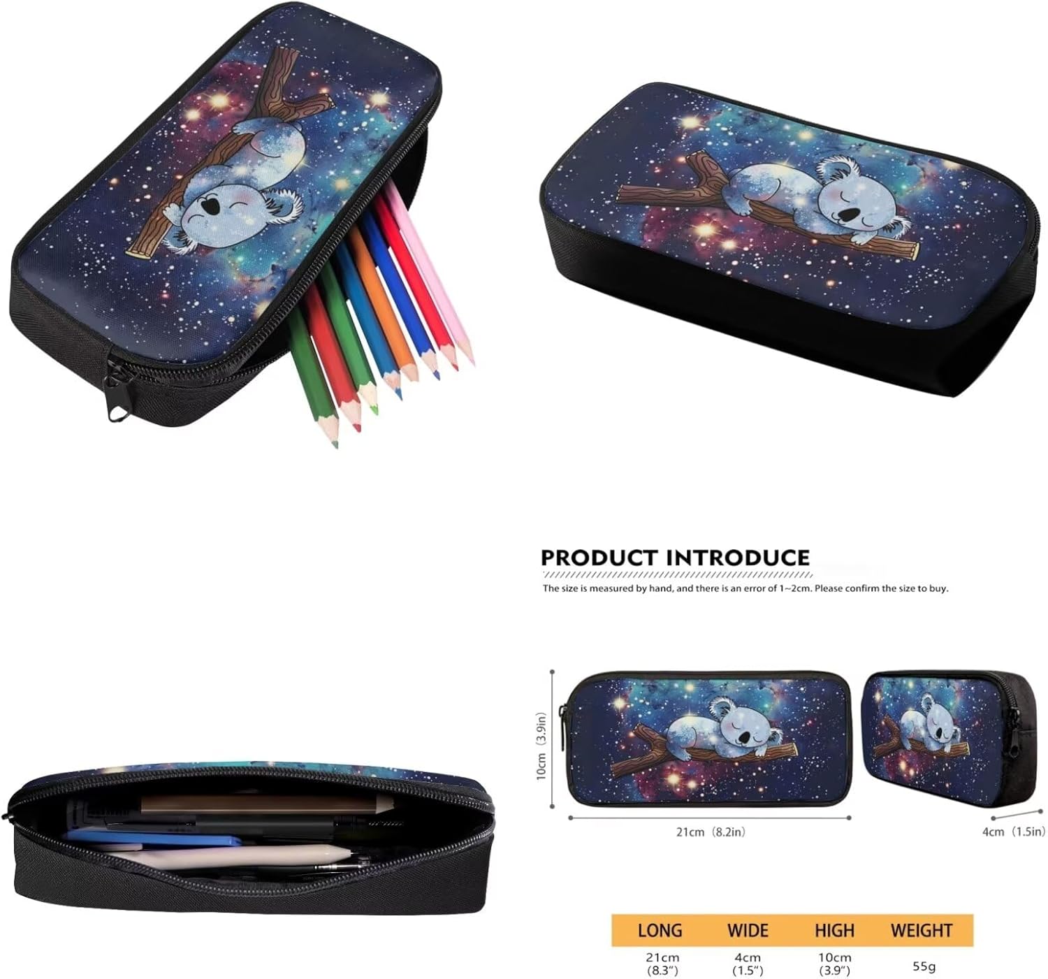 Galaxy Koala Girls Backpack for School 4 in 1 Kids School Bag Set Cute Backpack with Lunch Box for Girls 8-10 Elementary Pencil Case Water Bottle Sleeve Back to School Bookbags