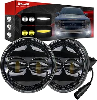 Upgraded Dual Color Led Fog Lights for Ford 2006-2014 F150 Ford Ranger 2008-2011 Ford Expedition 2007-2014 Fog Lamps Driver and Passenger Side Fog Light