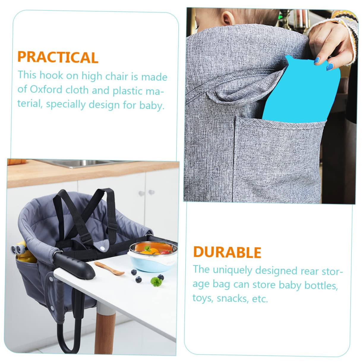 FAVOMOTO High Chair Portable Table High Chair Home/Restaurant Use Collapsible Design