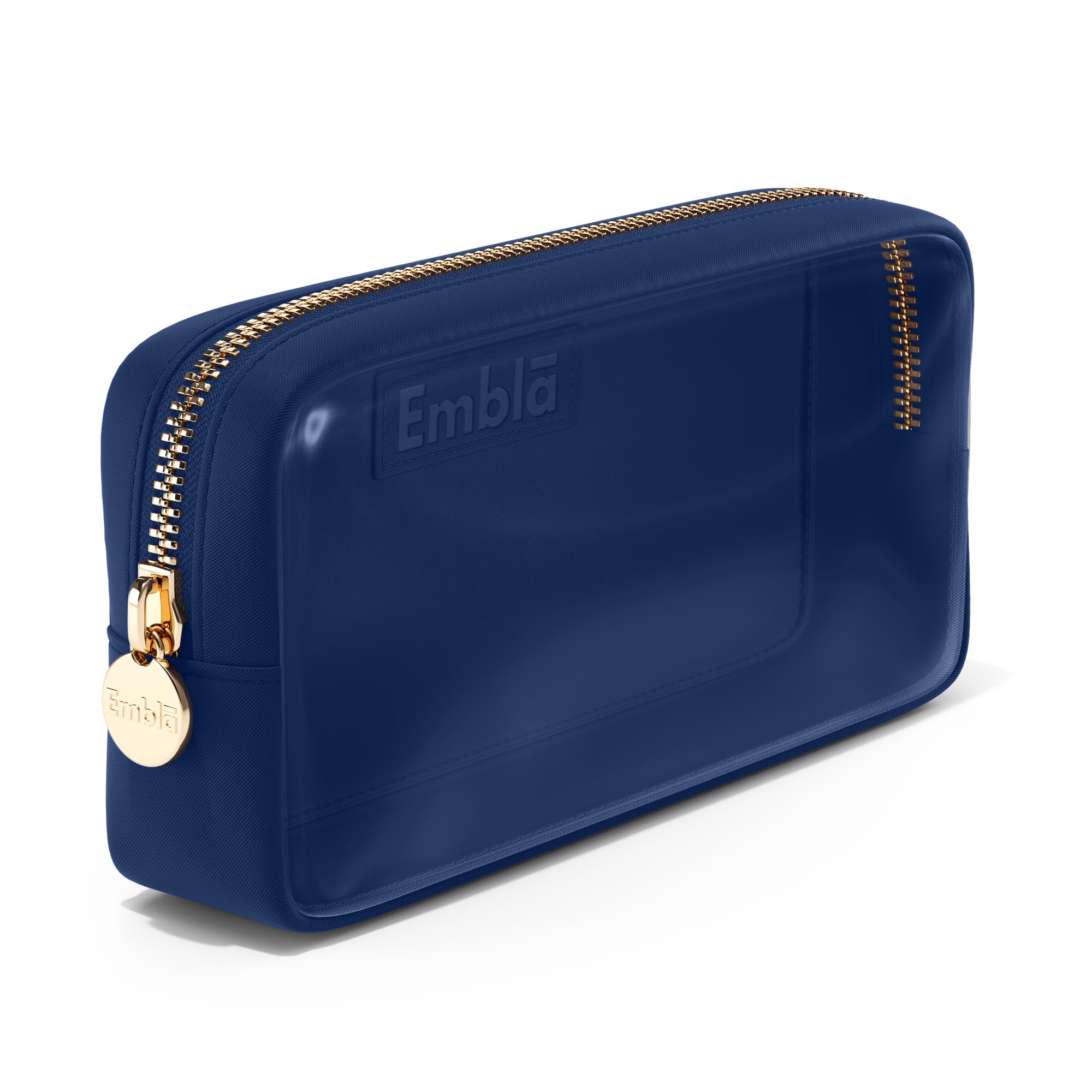 Embla London Makeup Bag Cosmetic Case, Clear Zipper Make Up Pouch and Toiletry Travel Tote, Cute Skincare Pouches for Women Girls, Preppy Purse