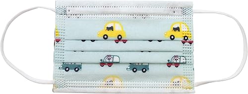 Dynarex Mascarillas desechables de seguridad para niños, sin vidrio, con cintas elásticas para las orejas, alambre de nariz que se ajusta a la