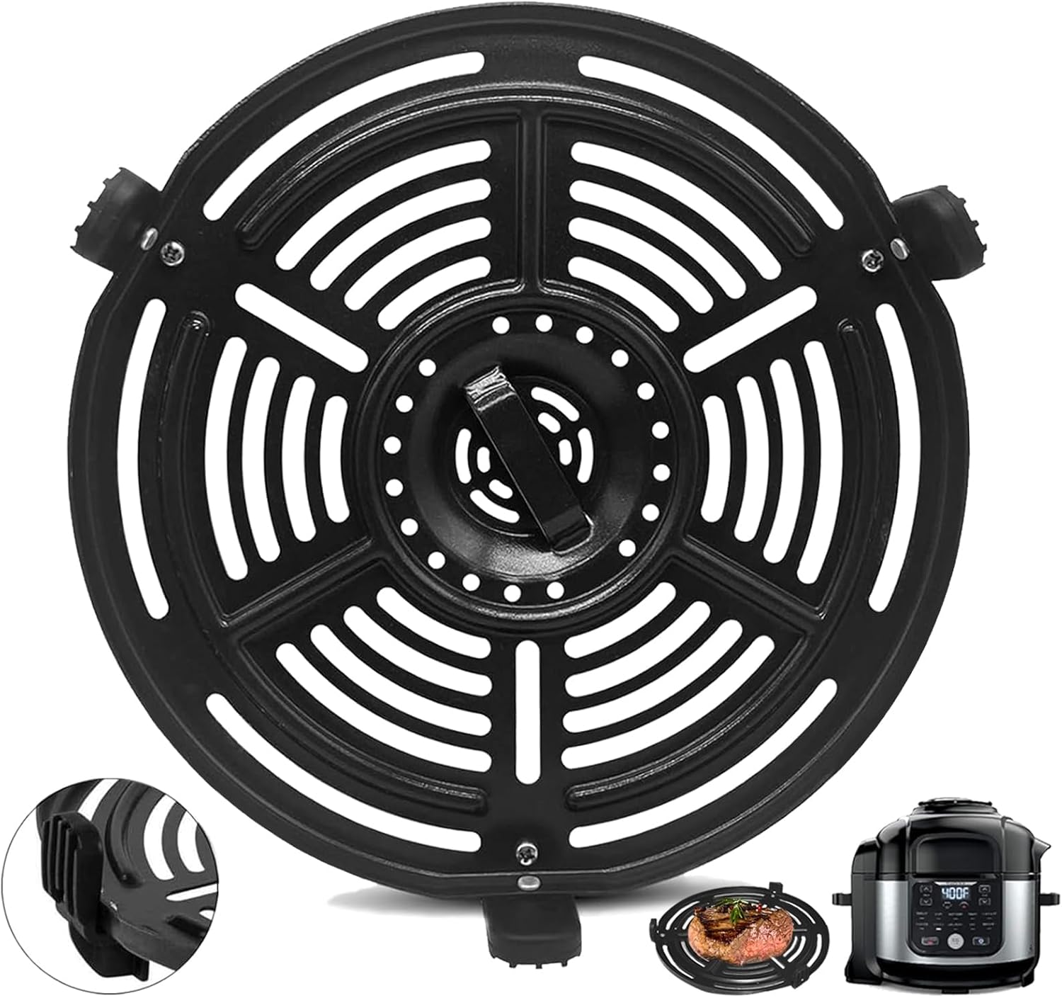 Air Fryer Grill Pan Grill Plate Crisper Plate Accessories Tray Rack for Ninja OP302 OP305 FD305 FD305 Air Fryer,Air fryer Replacement Parts for Ninja FD302 6.5 Qt FD101 5 Qt FD401 8 Qt