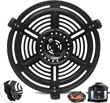 Air Fryer Grill Pan Grill Plate Crisper Plate Accessories Tray Rack for Ninja OP302 OP305 FD305 FD305 Air Fryer,Air fryer Replacement Parts for Ninja FD302 6.5 Qt FD101 5 Qt FD401 8 Qt
