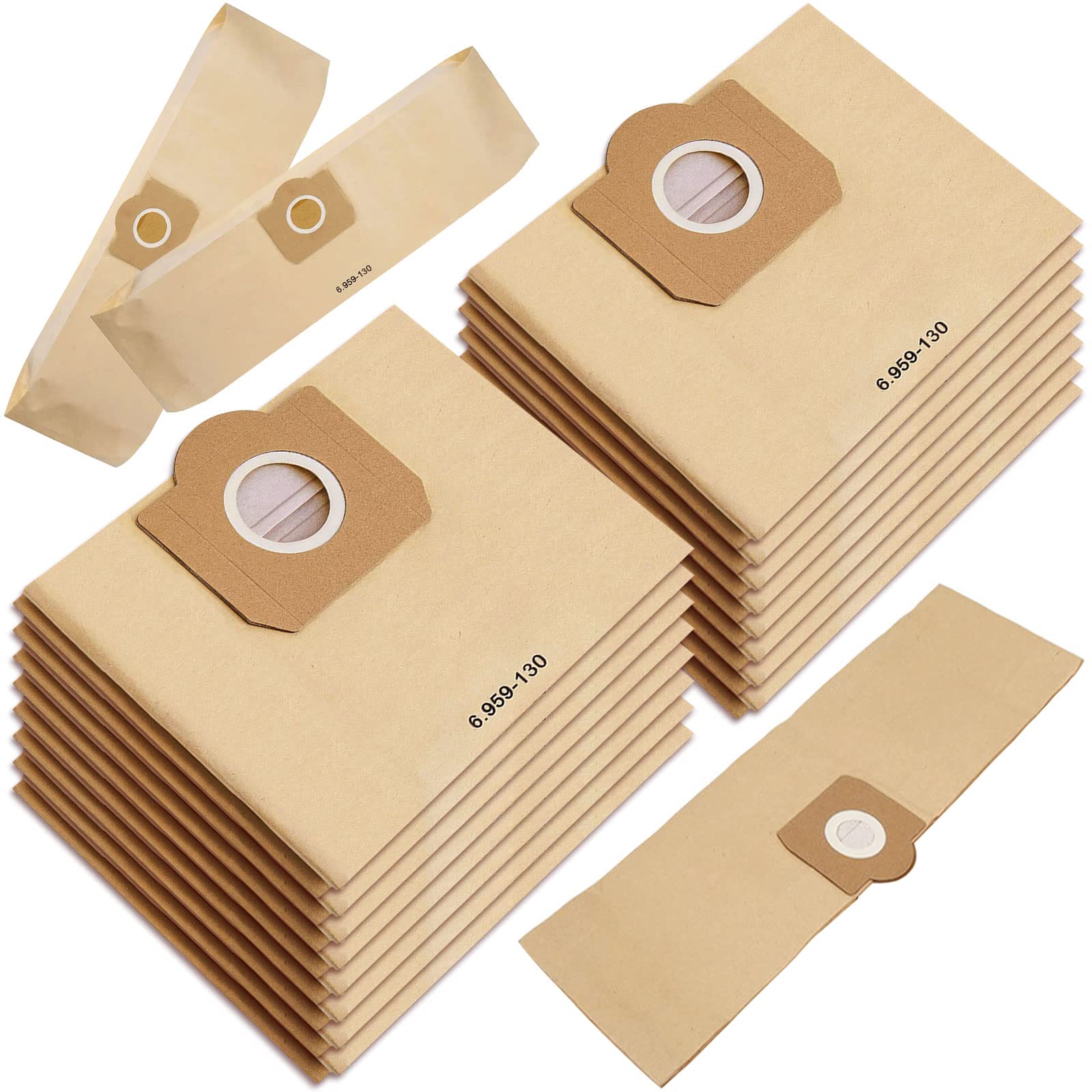 16 sztuk papierowych worków filtracyjnych do Kärcher 6.959-130.0,29 WD3 worki do odkurzacza WD3 1629 MV3 Premium A2201/2204/2504/2554/2251/2604 worki do odkurzacza papierowe worki filtracyjne