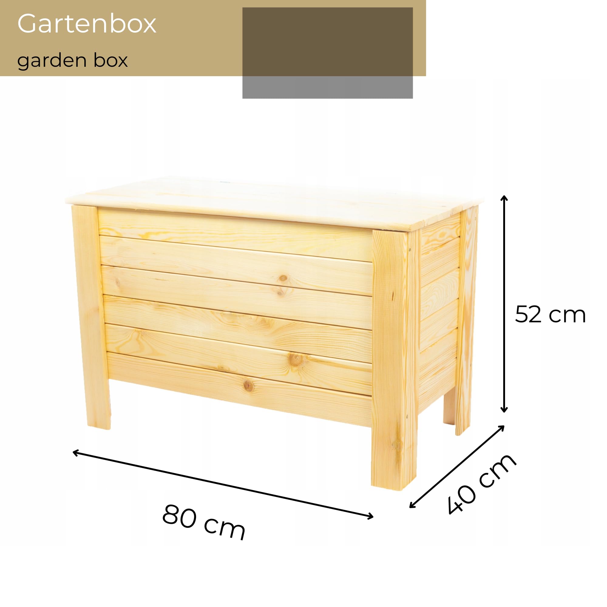 Cassapanca Da Giardino In Legno 80x52x40 cm 166 L Pino Massello Naturale Box Porta Cuscini Contenitore Da Esterno Cassapanca Portaoggetti Giardino