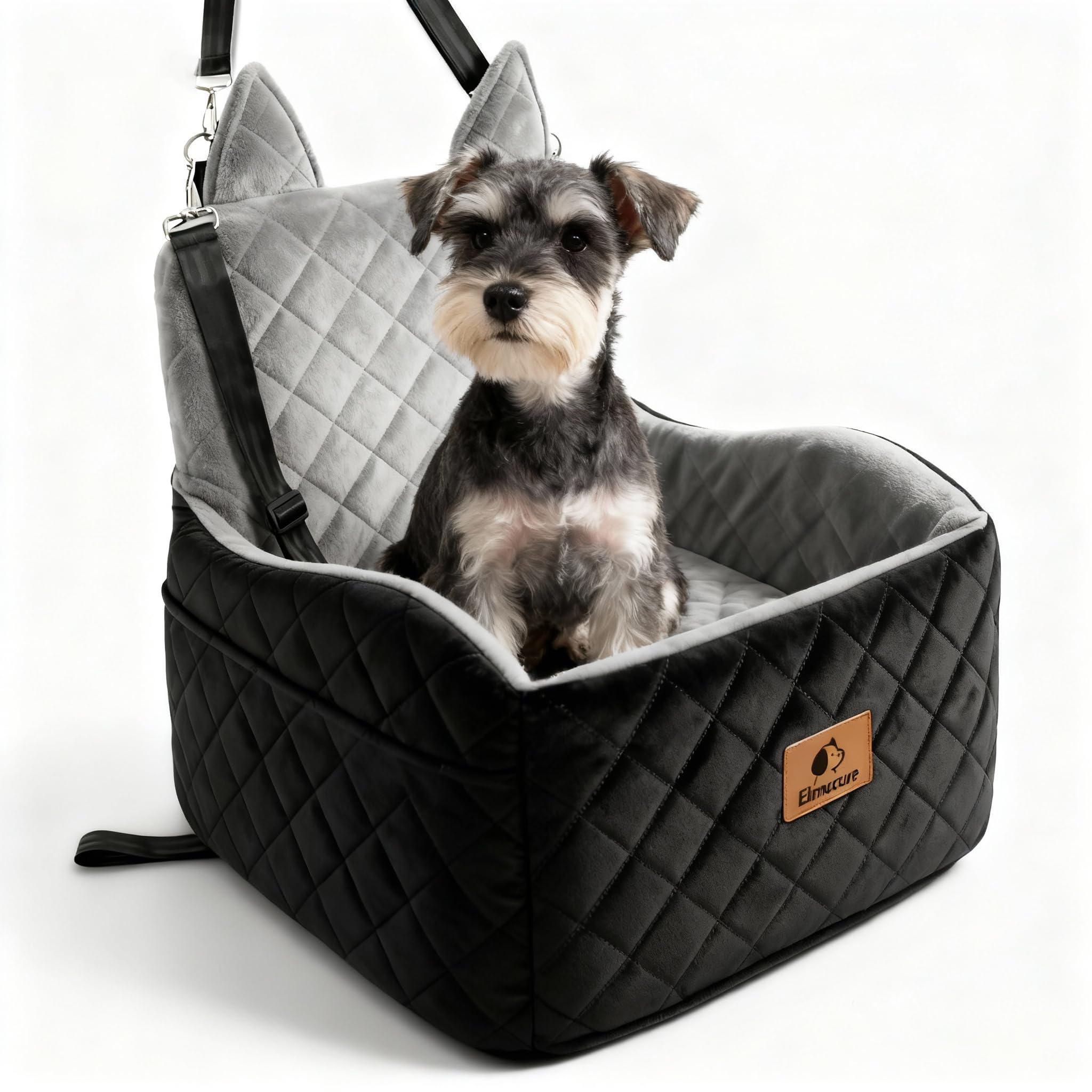 6" Elevated Dog Booster Seat for Small & Medium Dogs up to 35 lbs – Memory Foam Car Bed with Washable Cover for Calmer Rides, Better Window View & Easy Cleaning