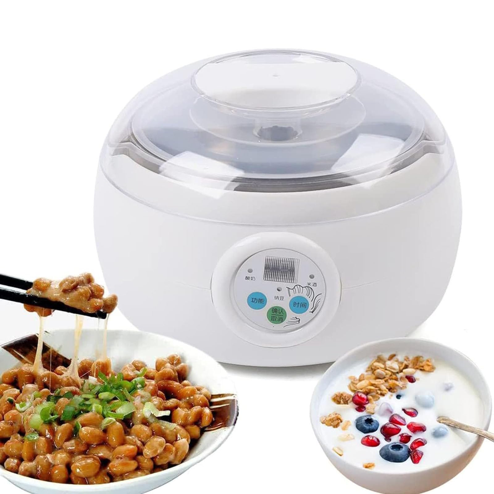 oiakus Automatic Natto Fermenting Machine, 1.5L Yogurt Natto Maker and Sourdough Bread Making Kit with Constant Temperature Control for Home, Organic Yogurt, Cheese, and Natto