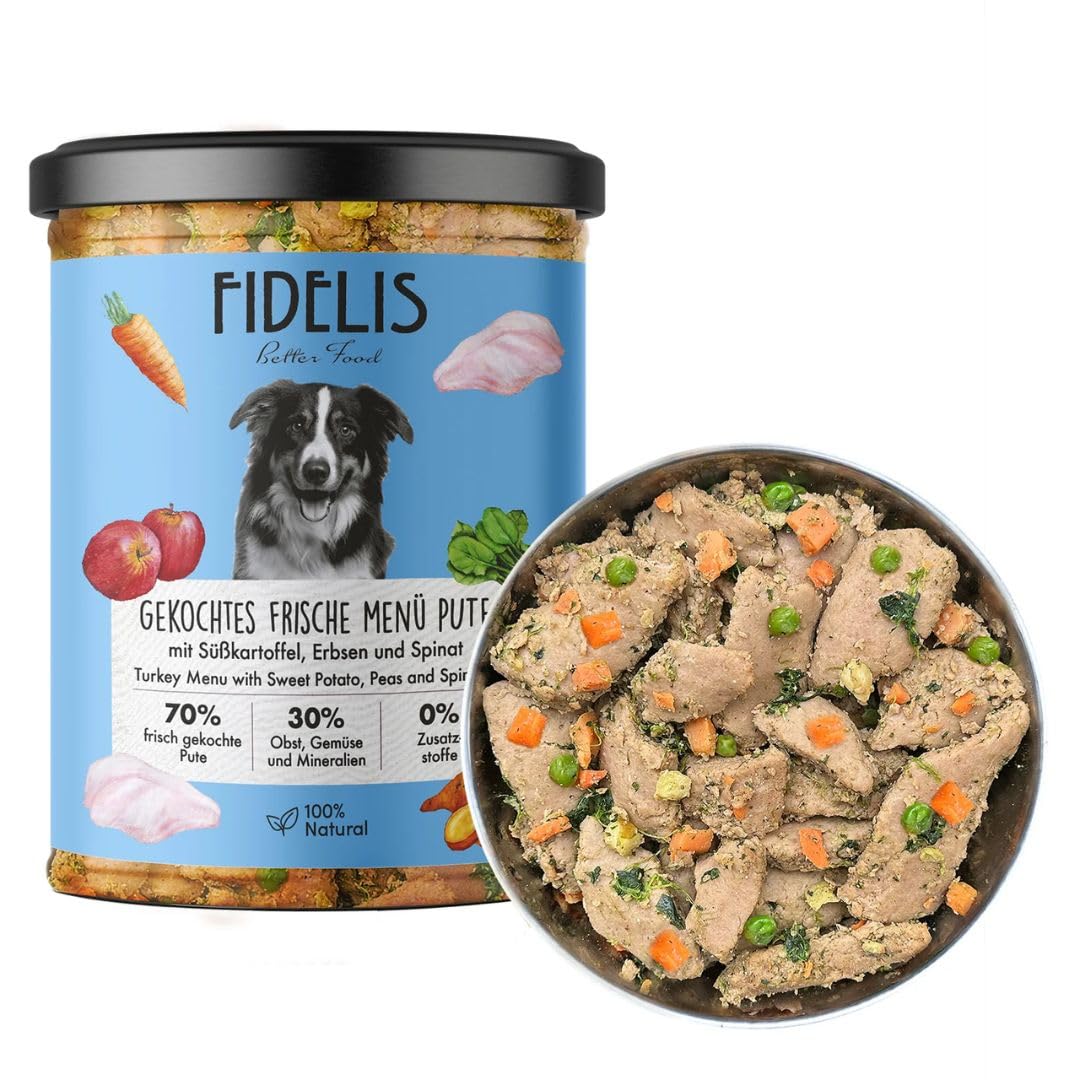 ANIMALUJOS Mix Comida Cocinada Casera para Perros y Cachorros, Sabores Salmón, Pavo, Pollo, Ternera, Caballo y Pato, 6 Unidades x 400g - 100% Natural y Sin Aditivos - Fidelis