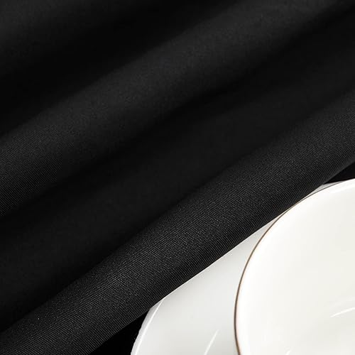 Miniatura 8 de Paquete de 12 manteles redondos negros de poliéster de 90 pulgadas, tela lavable, resistente a las manchas y a las arrugas, ropa de mesa redonda