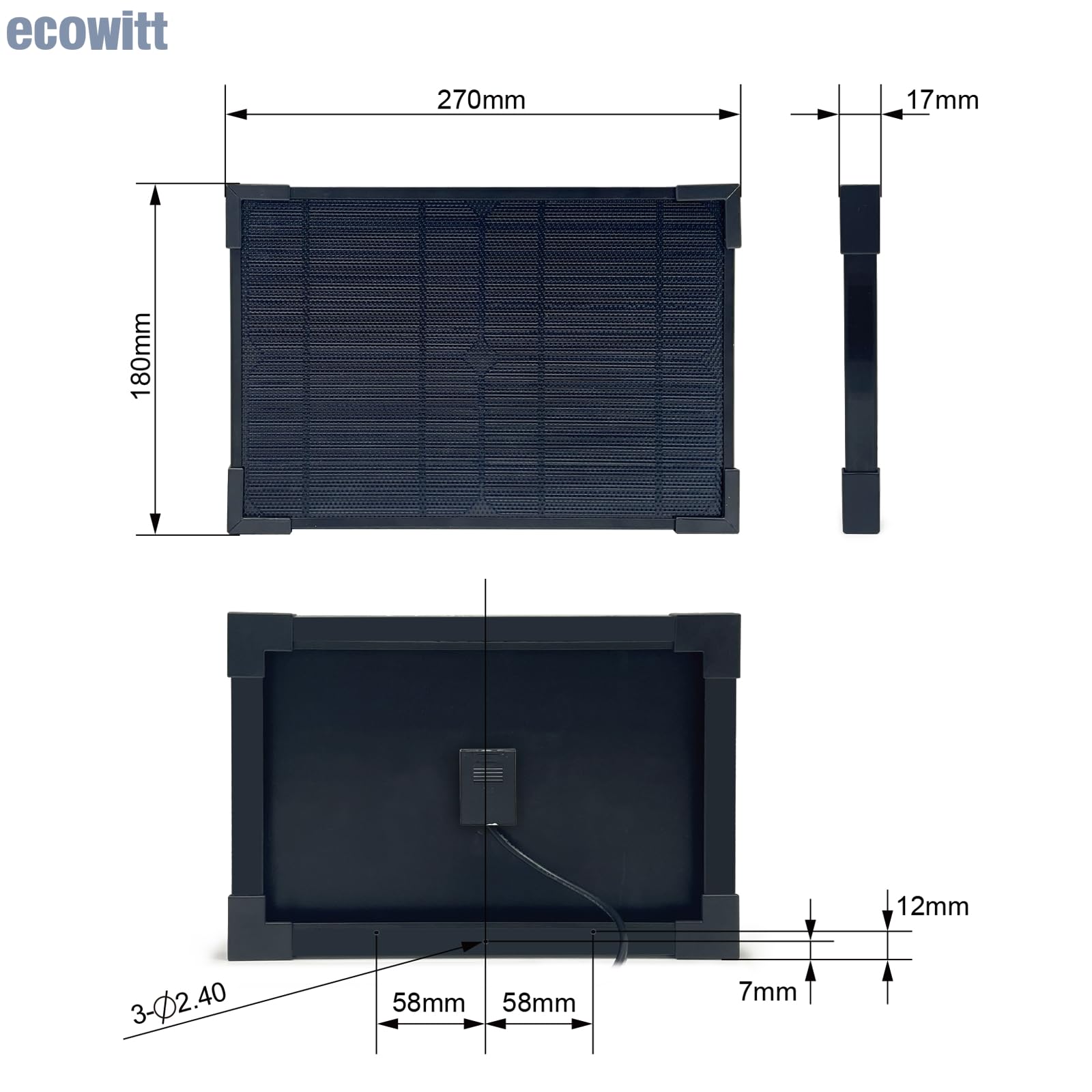 ECOWITT WS6210S Pasarela para estaciones meteorológicas domésticas, receptor móvil 4G y Wi-Fi para sensores de exterior/interior, estación base IoT con panel solar, antena RF de 30 cm