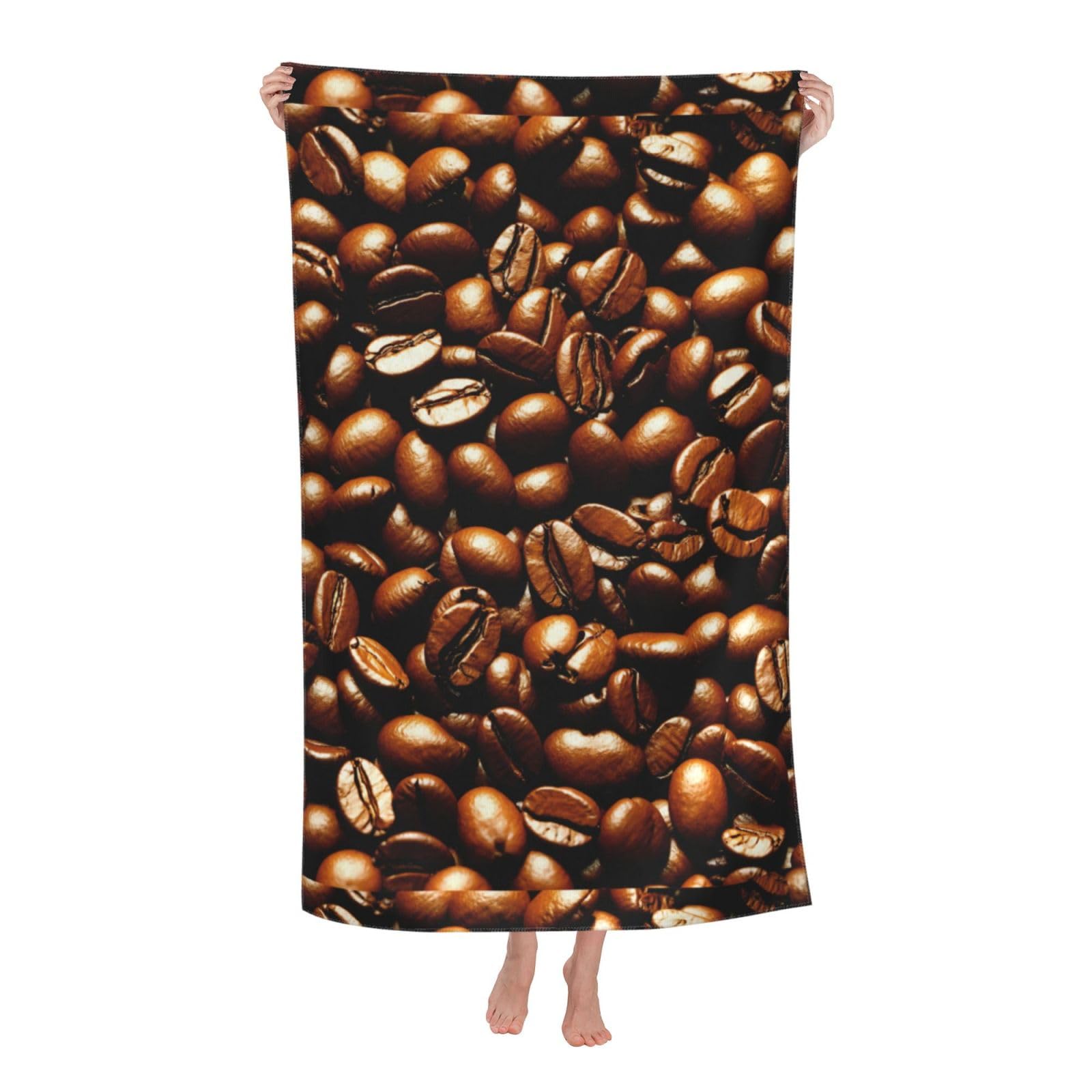 Cbaaghh Funny Roasted Coffee Beans Print Adult Beach Towels,Beach & Pool Towel,Beach Towels,Towels For Camping