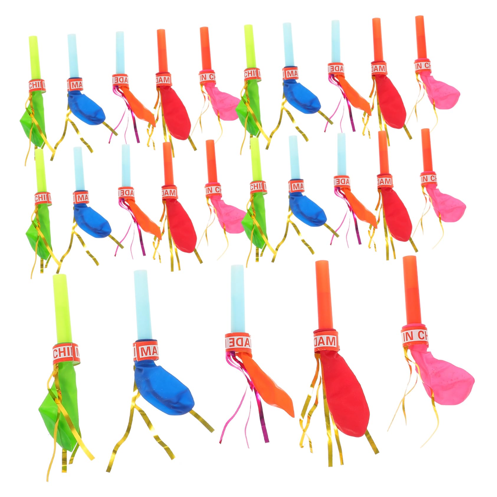 Sosoport 100Pcs Musical Blowouts Whistles Fun Party Noisemakers for Birthdays Celebrations Events Safe Interactive Whistle Balloons for Cheerful Sounds Inflatable Fun