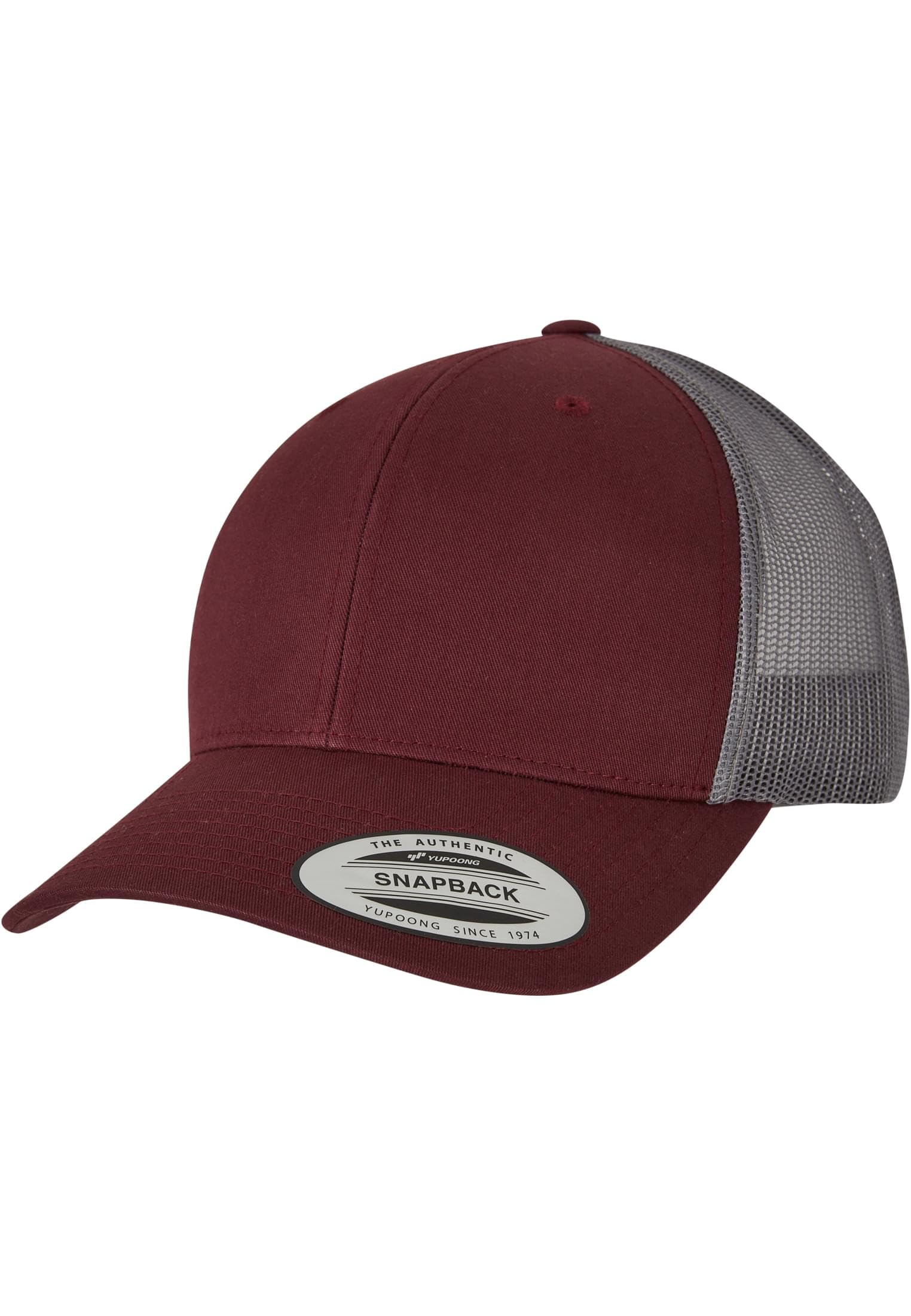 Flexfit Unisex Retro Trucker 2-Tone Baseball Cap, Maroon/Grey,
