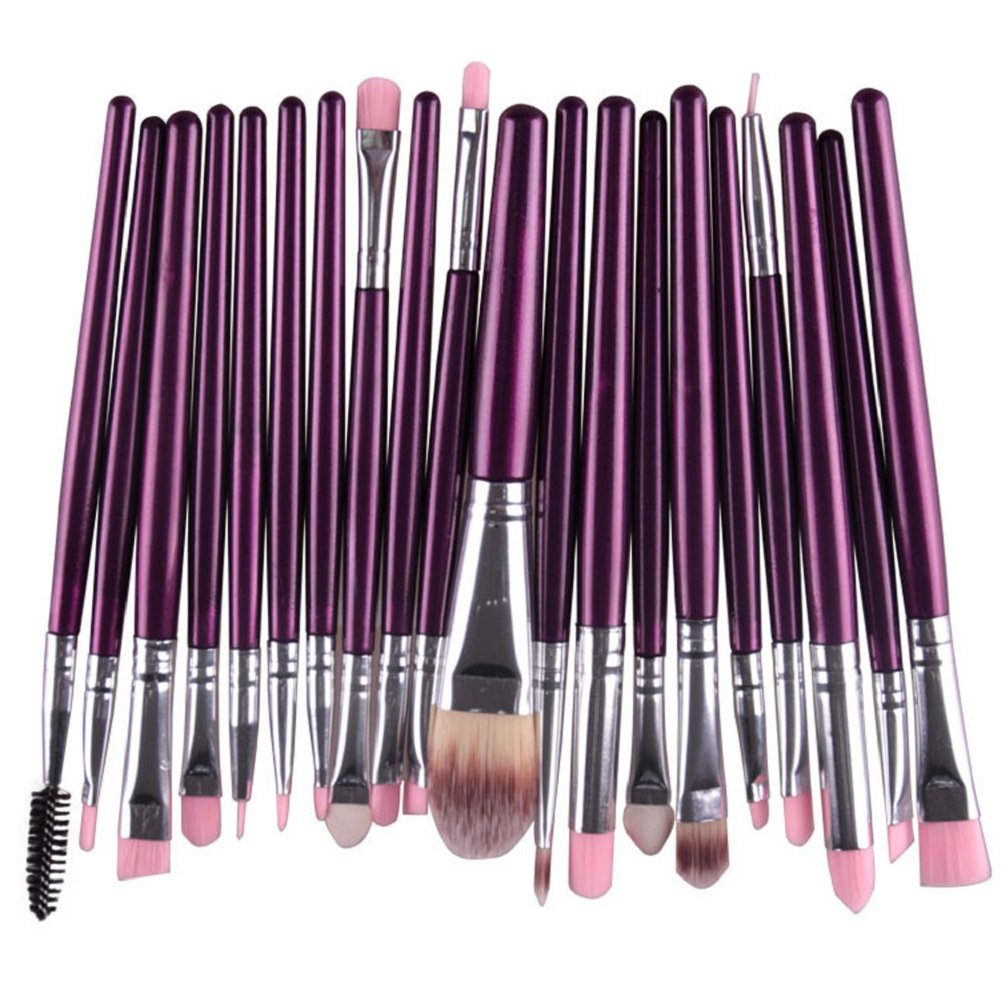MELADYPro 20pcs Multi-function Cosmetic Powder Foundation Eyeshadow Eyeliner Lip Makeup Brushes Sets (Purple-Black) : Beauty & Personal Care