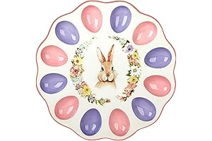Certified International Easter Garden Three Dimensional Deviled Egg Plate, 12" Diameter, Multicolored