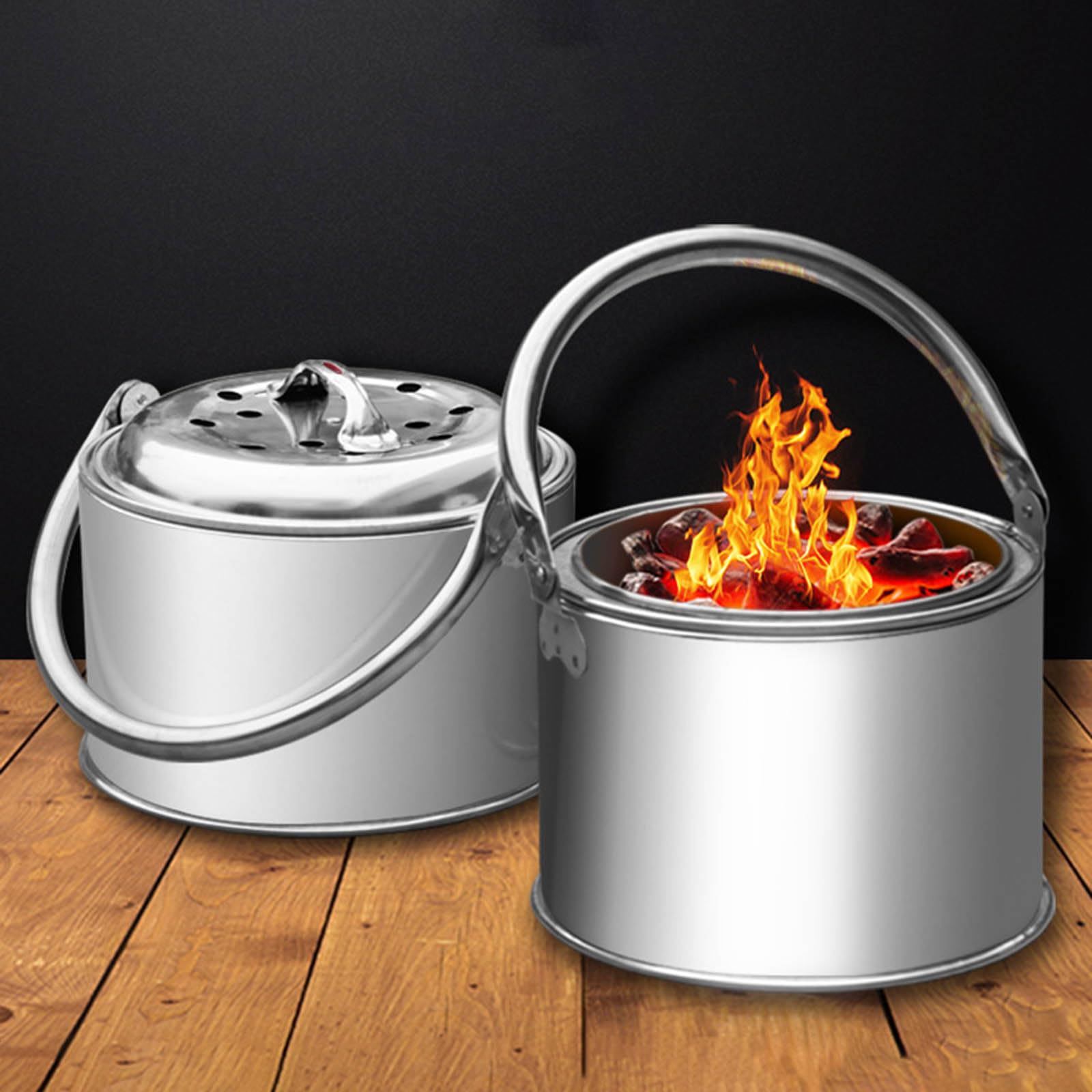 Outdoor-Campingausrüstung, winddichter Holzofen, zerlegbar, Picknick-Bordüre, Kochbrenner, Heizung für Heizen und Kochen, tragbares Rucksack-Werkzeug-Set