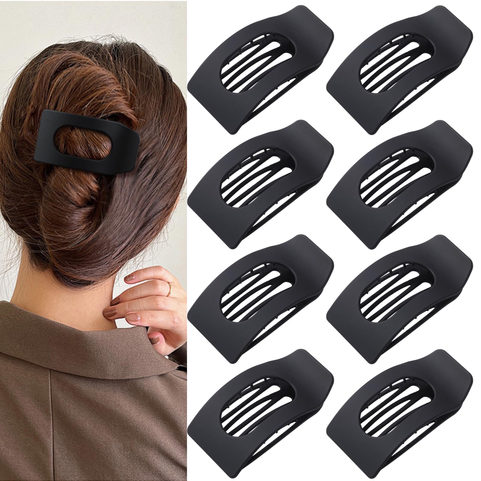 Flat Hair Clips for Women - No-Slip Claw Clips -15