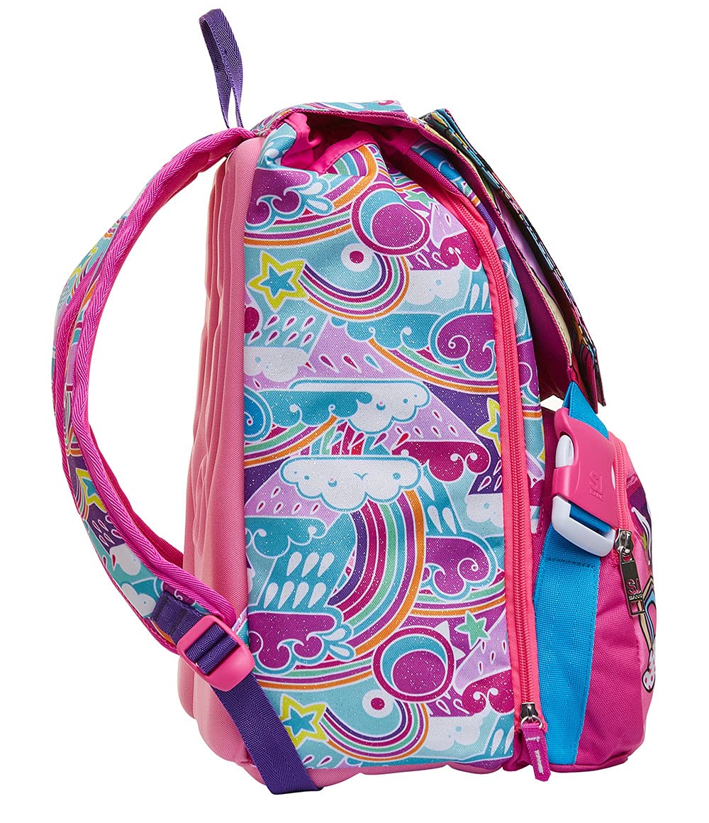 SJ GANG STYLE JAM GANG Zaino Scuola Estensibile, Rosa Fucsia, Cuccioli da SJ, Zaino Doppio Scomparto con Pattine Sfogliabili, Scuola Elementare, Bambina