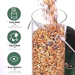 ERYTLLY Metal Bird Feeders 6 Port Tube Bird Feeder for Wild Birds, 1.4mm Extra Thick Solid Tube Transparent with Steel Hanger Bird Feeders Squirrel Proof for Outside Green