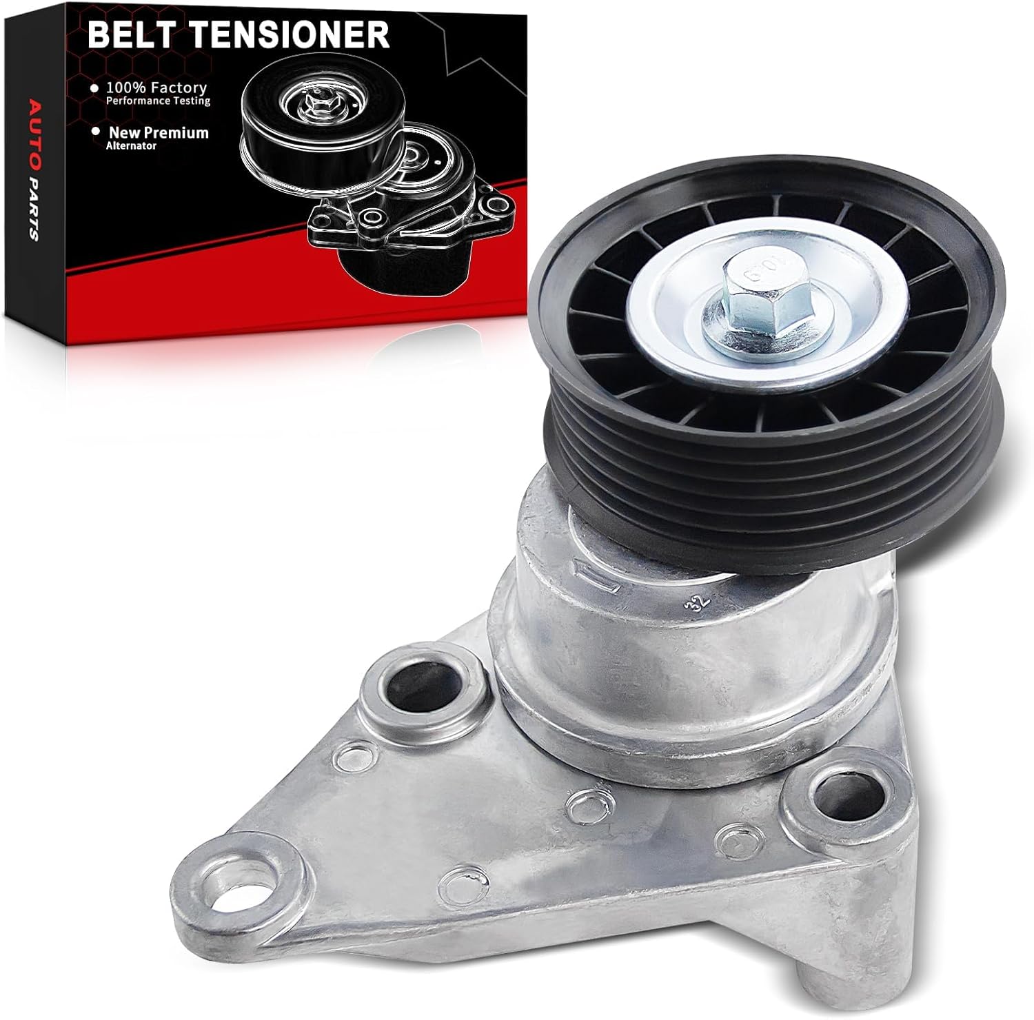 Belt Tensioner Assembly with Pulley Fit for:-Chevy for:-GMC Silverado Express Suburban Sierra Savana Yukon XL 1500 2500, Tahoe Envoy XL for:-Cadillac Escalade for:-Buick Rainier H2 OE# 38158