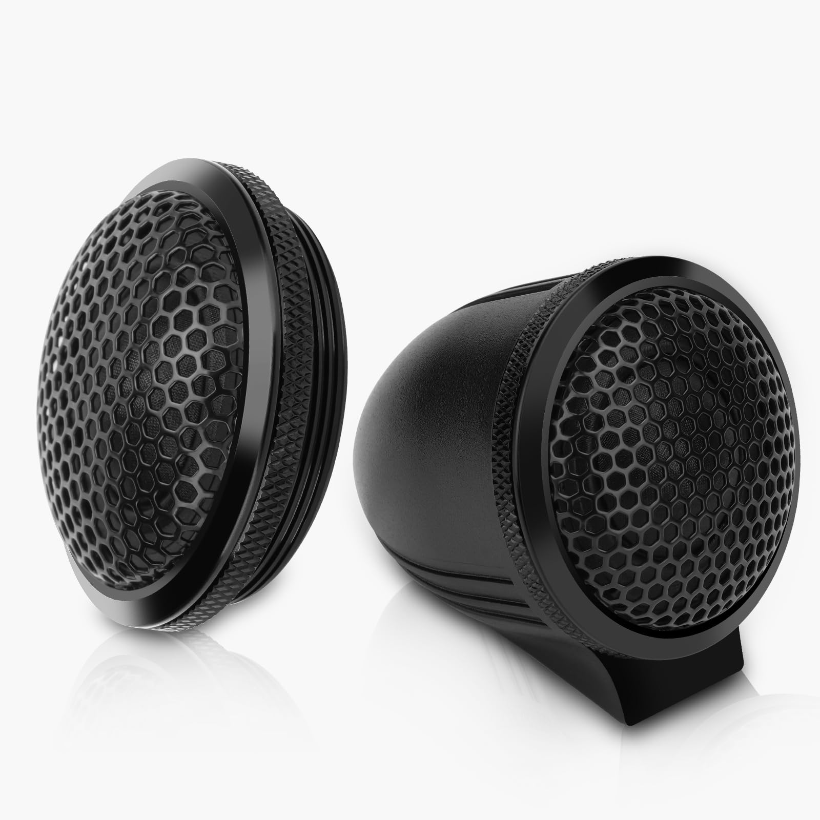 Upgraded 1-Inch Car Tweeters – 240W Neodymium Silk Dome High-Frequency Super Tweeters with Built-in Crossover &amp; Bass Blocker – 4-Ohm, Flush/Surface Mount Kit for Crisp Highs – Easy Install Black