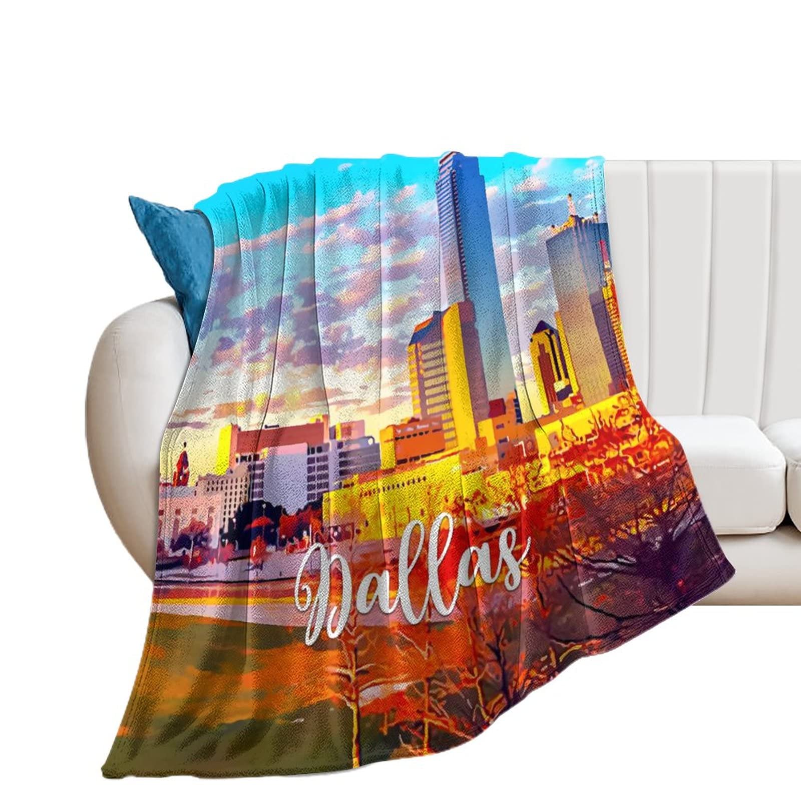 Couverture en flanelle anti-froid Dallas plaid lit doux chaud contre frissons