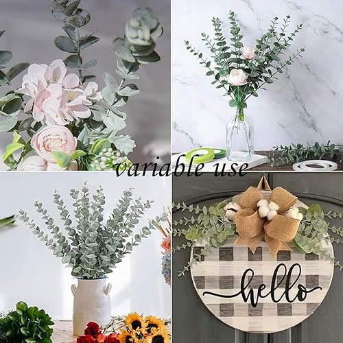 Miniatura 2 de KIRIFLY Plantas falsas de eucalipto para interiores, hojas de eucalipto para decoración de ramos, centros de mesa, arreglos florales