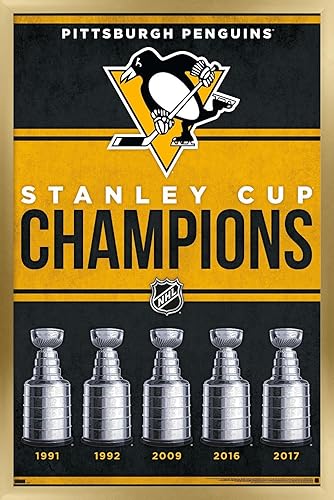Miniatura 6 de Trends International NHL Pittsburgh Penguins - Póster de pared de Champions 23, 22.4 pulgadas de largo x 14.7 W, paquete de póster y montaje prémium