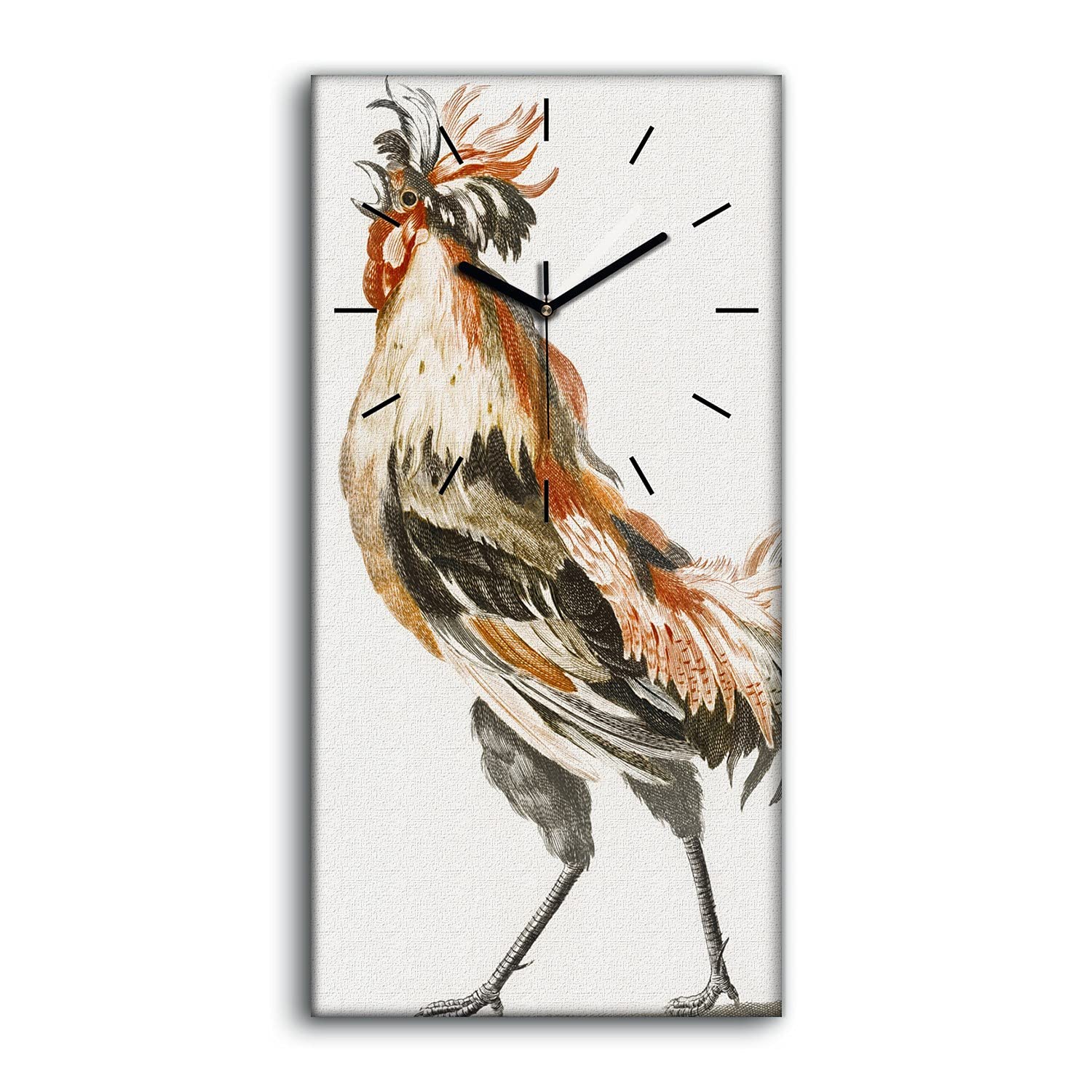Horloge sur Toile Salon Décoration Silencieuse Chambre Art Mural Moderne Poulet