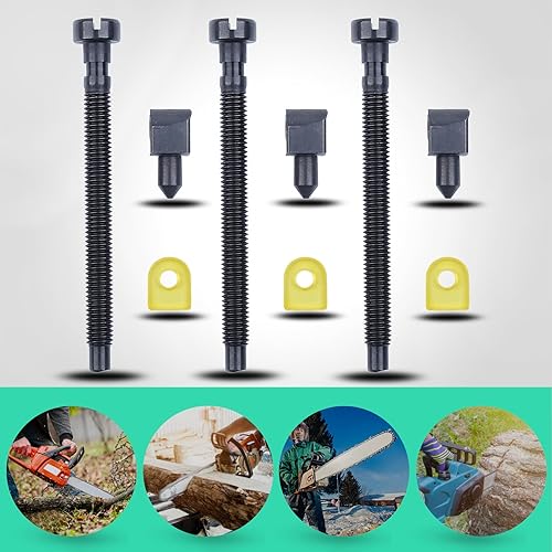 Miniatura 7 de Adefol Paquete de 3 tornillos tensores de cadena para Husqvarna 42 44 50 51 51EPA 55 55 Rancher 234 238 242 246 133 444 motosierra reemplazar