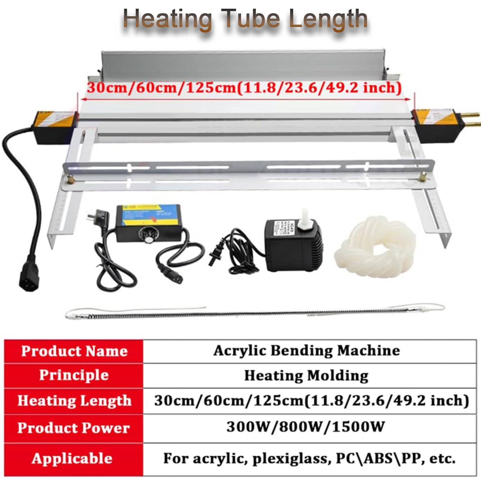 Plieuse de Plastique Acrylique, plieuse PVC 30 cm/60 cm/125 cm, épaisseur de Coupe 1 mm-6 mm, avec Support et ajusteur d'angle, pour Outil de Pliage de Plastique,125cm