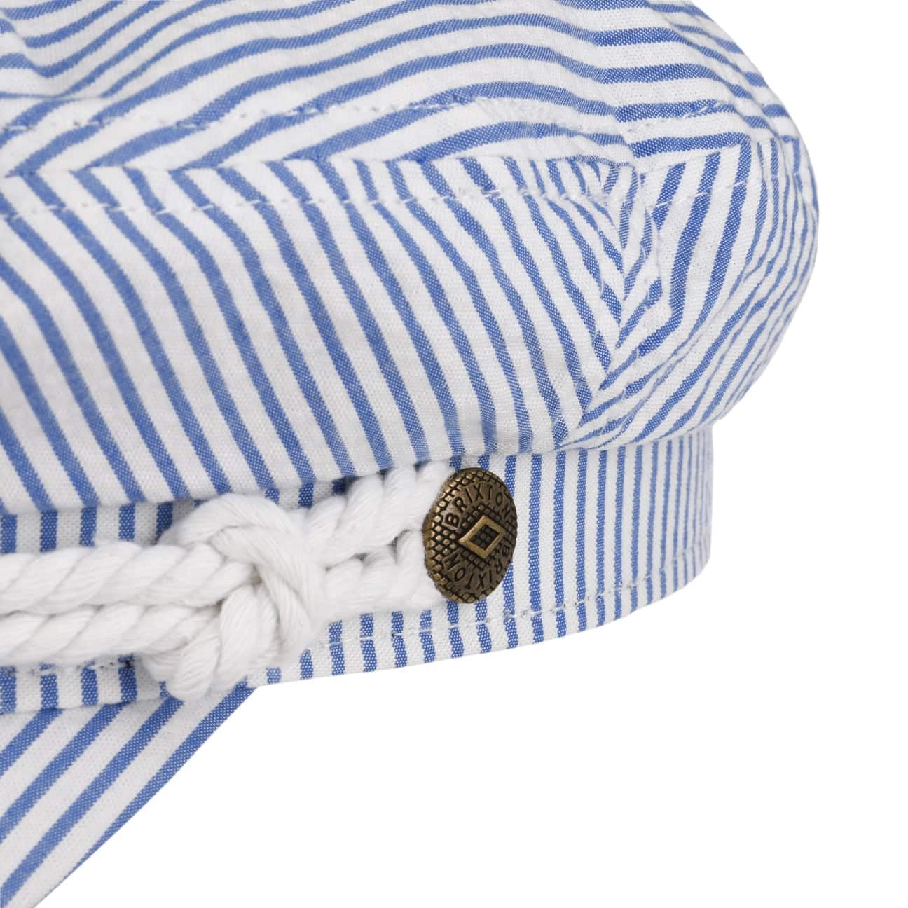 Brixton Twotone Stripes Fiddler Elbsegler Baker-Boy-Mütze Schirmmütze Ballonmütze Kapitänsmütze Damen - mit Schirm, Futter, Futter