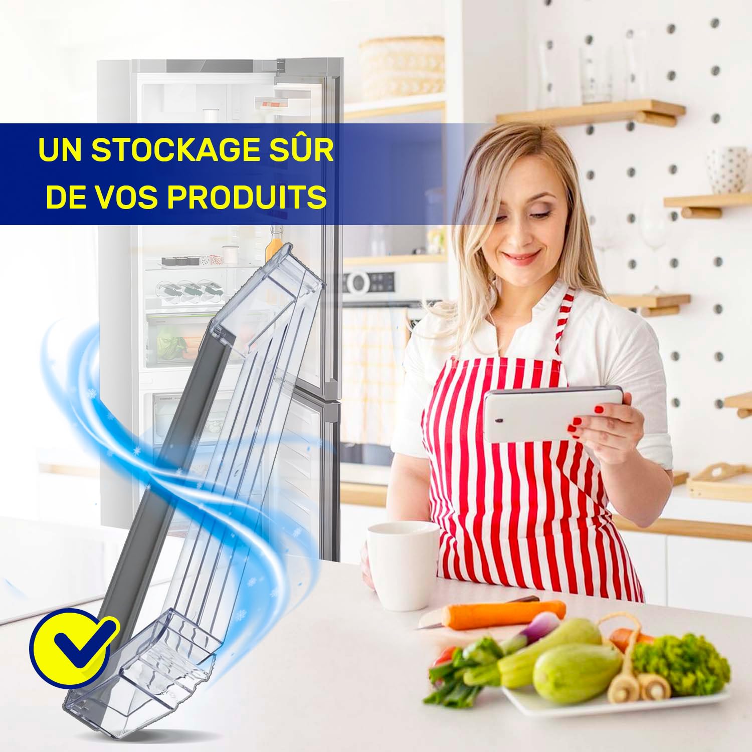 Balconnet pour Porte-Bouteille du Frigo 420x102x40 mm avec le Code Original 11006127 pour Neff - MADE IN GERMANY - Garantie de 10 Ans - MONTERAL