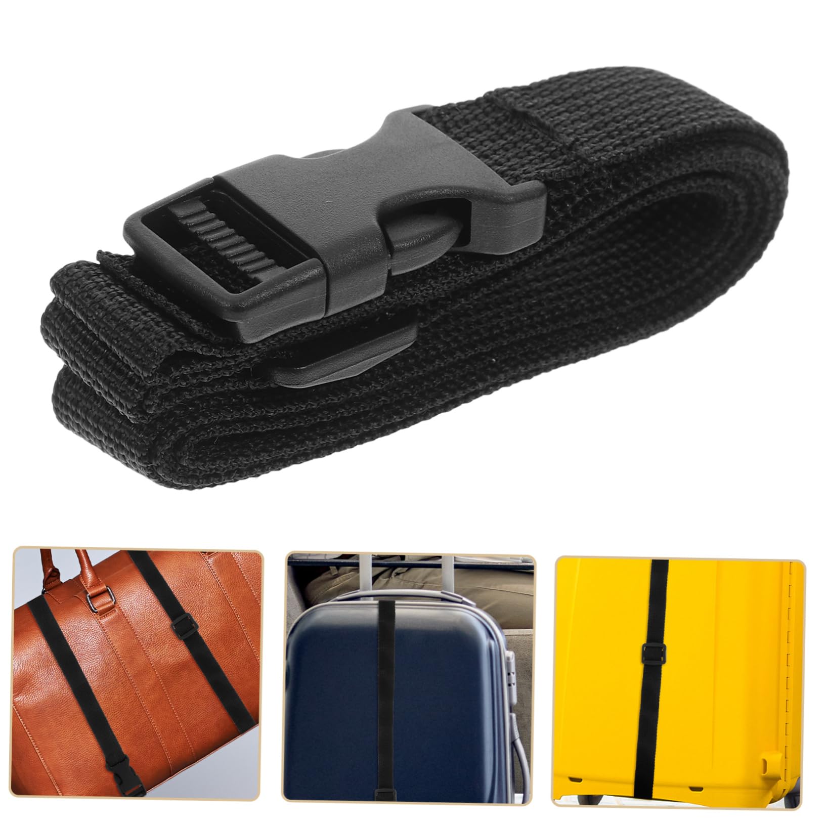 Cinturino Nylon Fibbia Regolabile per Zaini e Marsupi, 6 Pezzi | Nero, Funzione Compressione, Design a Sgancio Rapido, per Fissaggio e Prolunga Accessori