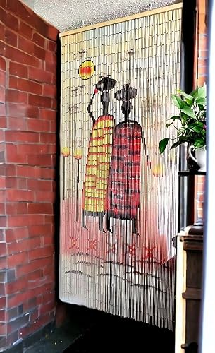 Miniatura 9 de Beaded String Cortina de cuentas de madera, 90 hebras, cuentas de puerta bohemias, cortina bohemia para puerta, 35.5 pulgadas de ancho x 80 pulgadas