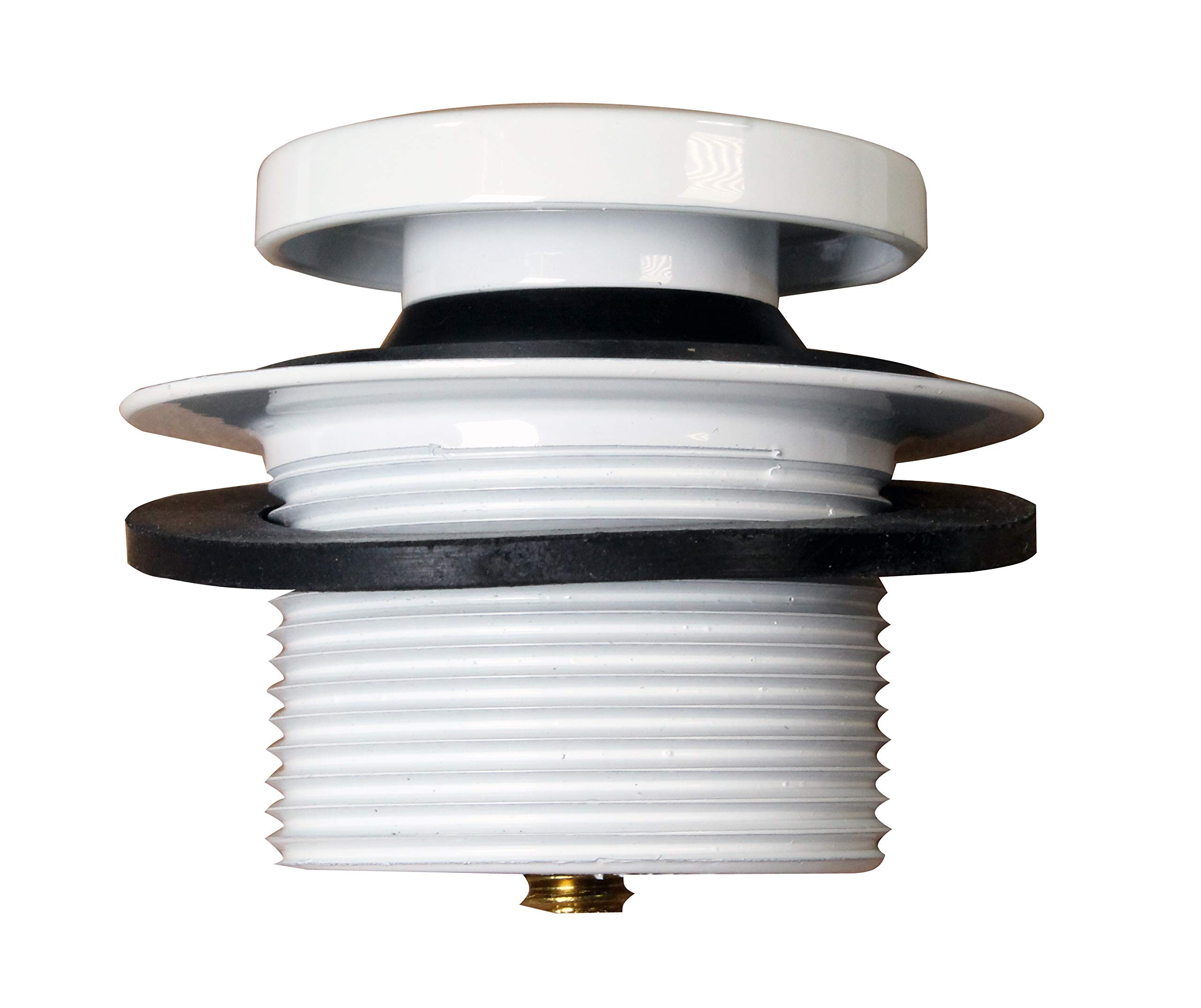 Westbrass Tip-Toe Sch. 40 PVC Bath Waste with One-Hole Elbow, Powder Coat White, D49321-50