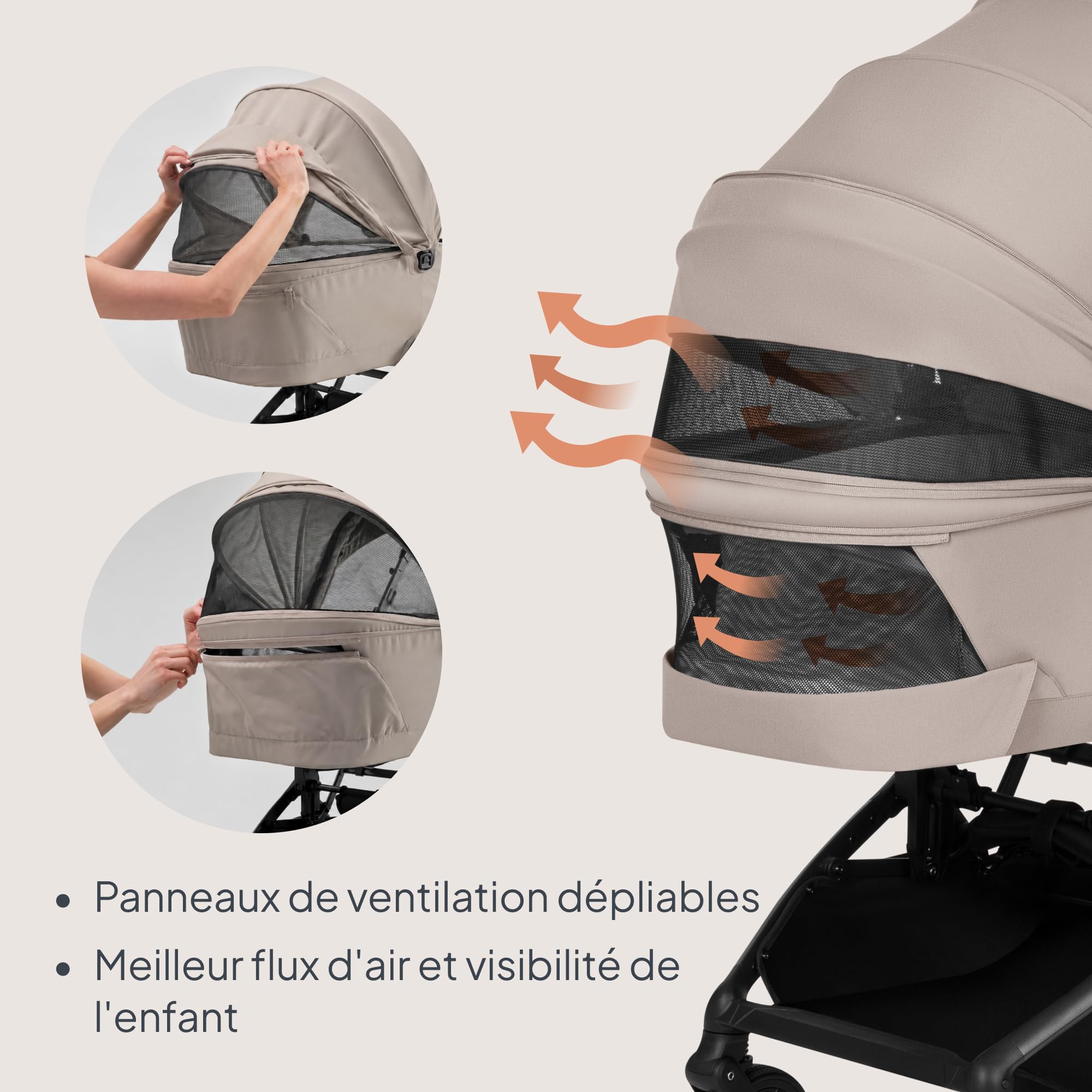 Lionelo Sia Flex Poussette 2 en 1 (0-4 ans, 0-22 kg), nacelle pliable, chaise de promenade, ultra légère, compacte urbaine, pliée à une main, UPF50+, ventilation 3D, boucle magnétique