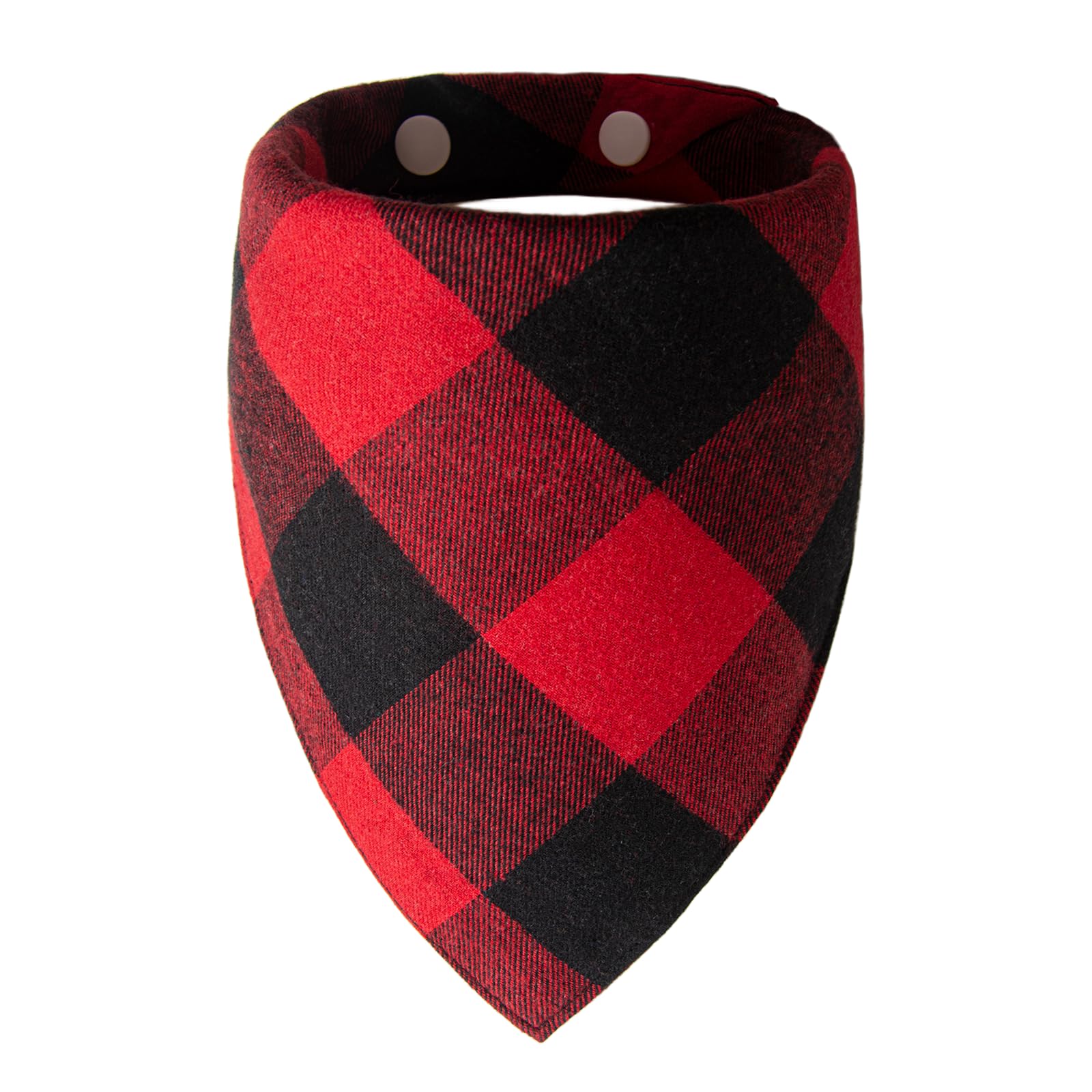 ICEMOOD Dog Classic Plaid Bandana Puppy Scarf with Adjustable Snap Button, Soft Breathable Fabric, Washable Neck Accessory for Puppies, 6lbs to 30lbs Breeds,Red Black, Medium — image 1