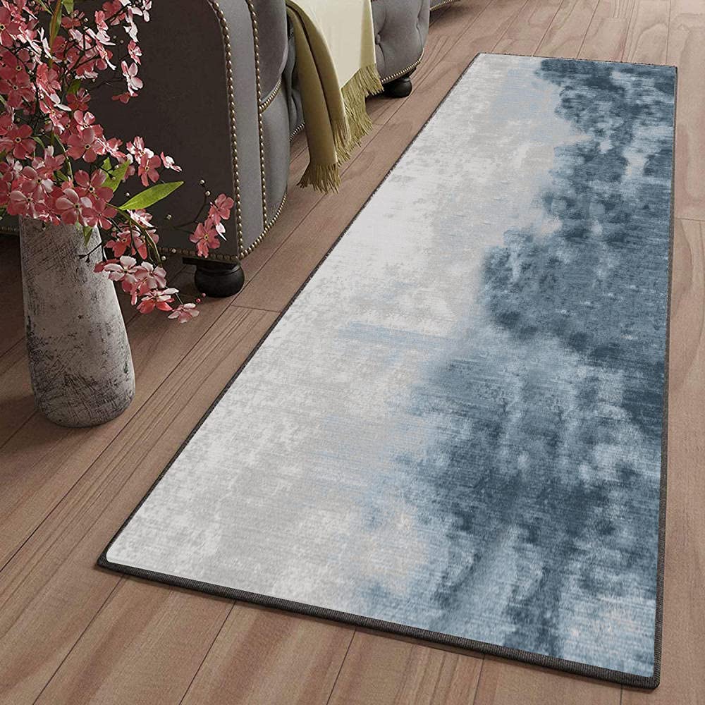 Tapis De Cuisine / Couloir ZJXSNEH 80x140 Cm – Motifs Géométriques Gris Jaune, Antidérapant Lavable