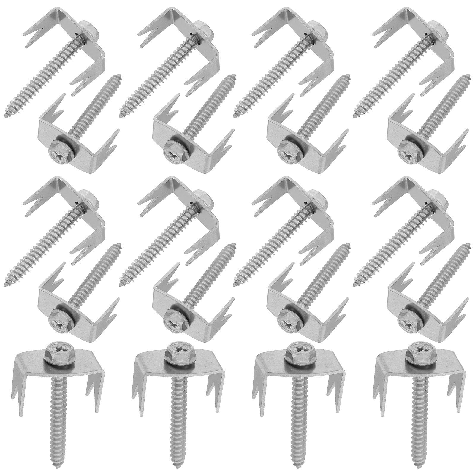 Clavos para fijación de cercas de acero inoxidable HOMSFOU, 50 sets de 4 puntas