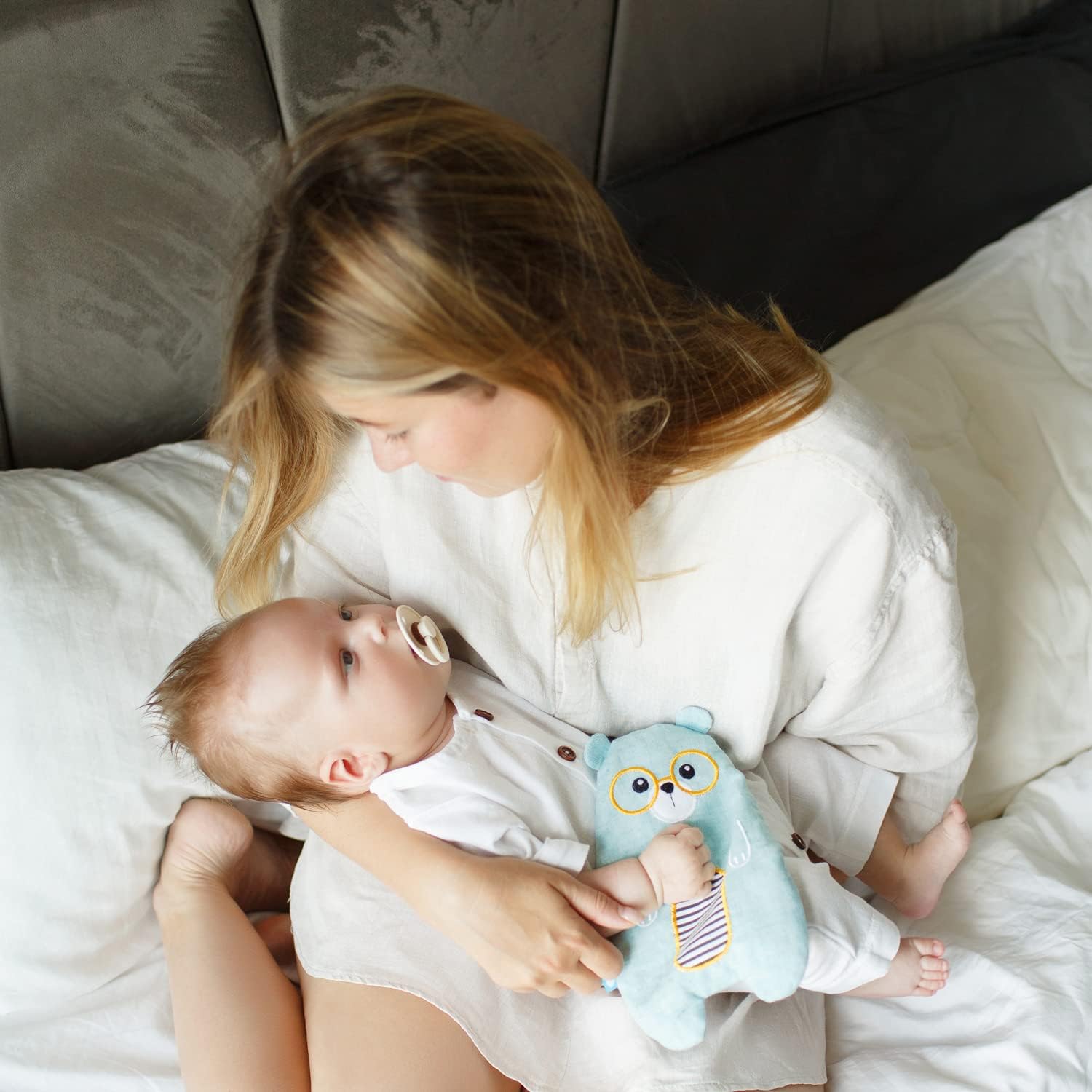 ReHEATIE - Tummy Warmer for Baby Gas and Colic Relief. 3 in 1 Pillow-Toy with Natural Cherry Pits, Relief for Upset Stomach in Babies and Toddlers, Rattle, Pediatrician Recommended : Baby