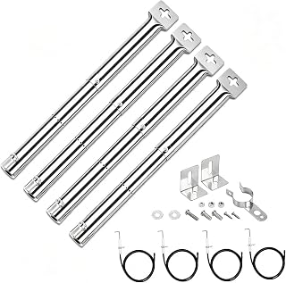 GFTIME 31CM bis 44CM Universal Gasgrill Edelstahl Brenner Ersatz für Landmann, Enders, Tepro, Taino, Charbroil, Campingaz, Mr Gardener, Napoleon, Gasgrill Brenner Ersatzteile, Brenner zubehör, 4 Stück